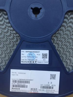 SWPA4018S680MT 68μH Güç Endüktörü 4x4.8mm 3.2A Doyma Akımı 90mΩ DCR, -40°C~+125°C Metal Alaşımlı Çekirdek