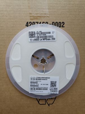 CC0603JRNPO0BN200 Yüksek frekanslı devreler için ideal 200pF NPO Kondansatör 0603 Boyutu Ultra-Durumlu Düşük ESR Yüksek Q Faktörü Kesinlik Değeri Üstün Performans RoHS uyumlu