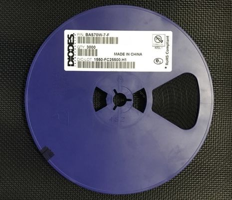 BAS70W-7-F Çift Serisi Schottky Diyot 70V Ters Voltaj 200mA İleri Akım Düşük VF and Sızıntı SOT-323 Paketi Yüksek Hızlı Değiştirme Koruma ve RF devreleri için idealdir