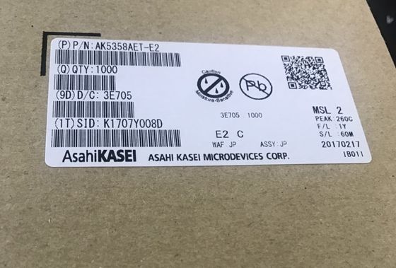 AK5358AET 24 bit 96kHz ADC 102dB SNR Düşük Güç, I2S Çıktısı -40°C'den +85°C'ye Kompak 16-TSSOP