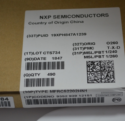 MFRC52202HN1 13.56MHz RFID/NFC Okuyucu IC'si, ISO 14443A/MIFARE Desteği, SPI/I2C/UART Arayüzleri, 10cm Menzil, Düşük Güç Modu, Çarpışma Önleme ve Güvenli Erişim Sistemleri için Kompakt HVQFN32 Paketi