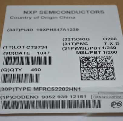 MFRC52202HN1 13.56MHz RFID/NFC Okuyucu IC'si, ISO 14443A/MIFARE Desteği, SPI/I2C/UART Arayüzleri, 10cm Menzil, Düşük Güç Modu, Çarpışma Önleme ve Güvenli Erişim Sistemleri için Kompakt HVQFN32 Paketi