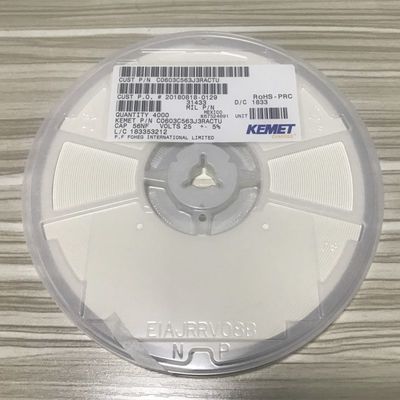 Tiny 0603 MLCC 56nF ±5% 25V X7R Dielectric -55°C to +125°C Range High CV Stable Performance RoHS Compliant Tape & Reel Packaged for Automated Assembly
