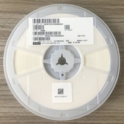 GRM0335C1H5R6BA01D 5.6pF ±0.1pF 0402 MLCC, 50V Değerlendirmeli, C0G (NP0) Dielektrikli, Üstün Kararlılık İçin, Yüksek Q Faktörü, Ultra Düşük Kayıp, Halojensiz ve Otomotiv Devreleri İçin Bant ve Makara Ambalajlı