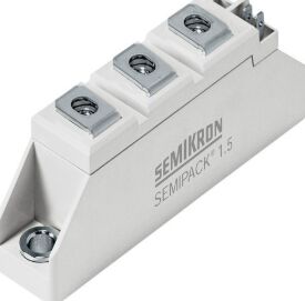 SKKT106/16E 1600V 106A Çift Tiristor Modülü Düşük VF 1.35V 2.4kA Aşınma AlN Seramik Temel Basınç Bağlantıları SEMIPACK1 Yumuşak Starterler ve Sürücüler için İzole UL Sertifikalı