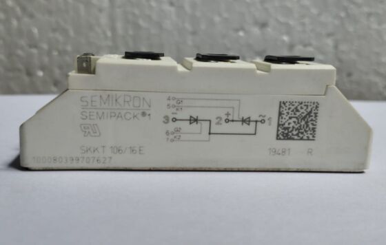 SKKT106/16E 1600V 106A Çift Tiristor Modülü Düşük VF 1.35V 2.4kA Aşınma AlN Seramik Temel Basınç Bağlantıları SEMIPACK1 Yumuşak Starterler ve Sürücüler için İzole UL Sertifikalı