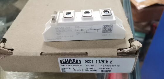 SKKT107B16E 1600V 107A Çifte Tiristor Modülü Düşük VF 1.35V 2.4kA Aşınma AlN Seramik Alt Basınç Bağlantıları SEMIPACK1 Yalıtılmış UL Sertifikalı Yumuşak Başlatıcılar ve Sürücüler için