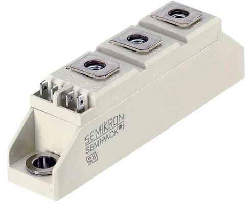 SKKT107B16E 1600V 107A Çifte Tiristor Modülü Düşük VF 1.35V 2.4kA Aşınma AlN Seramik Alt Basınç Bağlantıları SEMIPACK1 Yalıtılmış UL Sertifikalı Yumuşak Başlatıcılar ve Sürücüler için