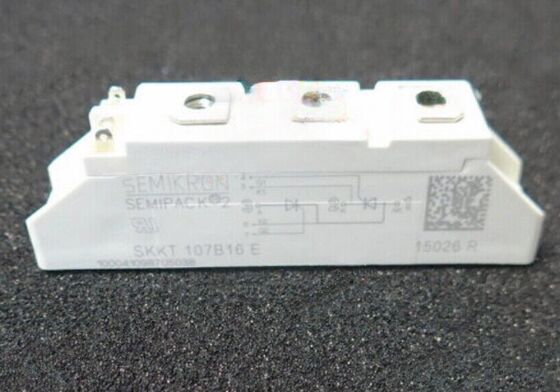SKKT107B16E 1600V 107A Çifte Tiristor Modülü Düşük VF 1.35V 2.4kA Aşınma AlN Seramik Alt Basınç Bağlantıları SEMIPACK1 Yalıtılmış UL Sertifikalı Yumuşak Başlatıcılar ve Sürücüler için