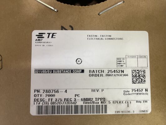 280756-4 4 Konum 2.5mm Pitch Wire-to-Board Receptacle Crimp Housing Friction Lock Panel Mount UL 94V-0 Elektrik dağıtım ve endüstriyel kontroller için polarize 4.5A derecesi