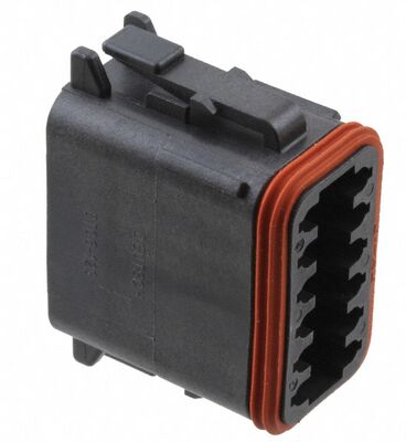 DT06-12SB 12 Pozisyon 4.19mm Pitch Otomotiv Bağlantısı Siyah Kapaklık Crimp Housing Wedgelock Entegre Kilit IP68 Sıfır Çevre Kablolama için Sıfır 13A Rating