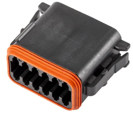 DT06-12SB 12 Pozisyon 4.19mm Pitch Otomotiv Bağlantısı Siyah Kapaklık Crimp Housing Wedgelock Entegre Kilit IP68 Sıfır Çevre Kablolama için Sıfır 13A Rating