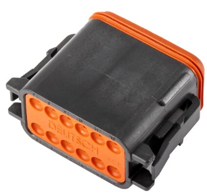 DT06-12SB 12 Pozisyon 4.19mm Pitch Otomotiv Bağlantısı Siyah Kapaklık Crimp Housing Wedgelock Entegre Kilit IP68 Sıfır Çevre Kablolama için Sıfır 13A Rating